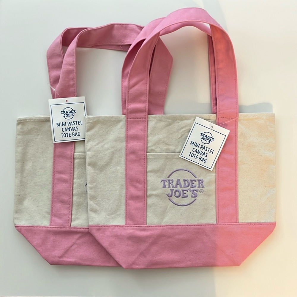 2 Trader Joe’s Mini Tote Bag - Baby Pink